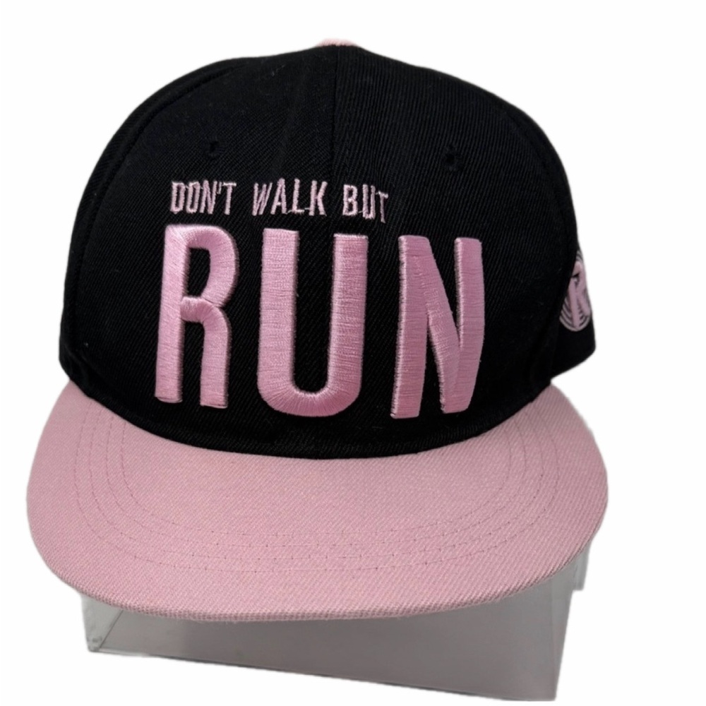 Black and Pink “Don’t Walk But Run” Cap